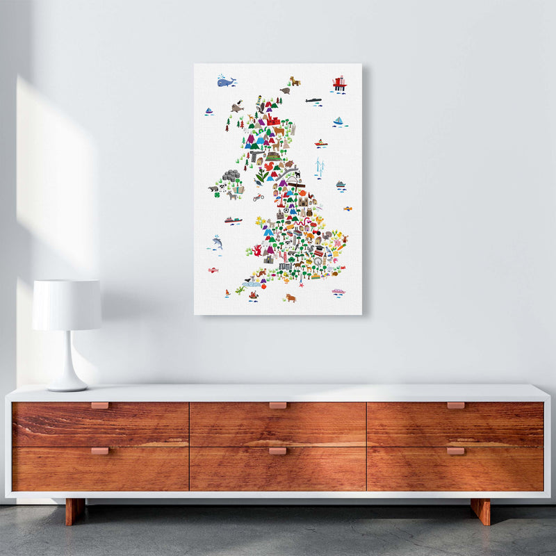 Animal Map of Great Britain Art Print by Michael Tompsett A1 Canvas