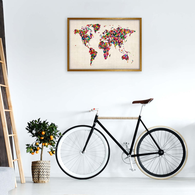 Butterfly Map of the World Art Print by Michael Tompsett A1 Print Only