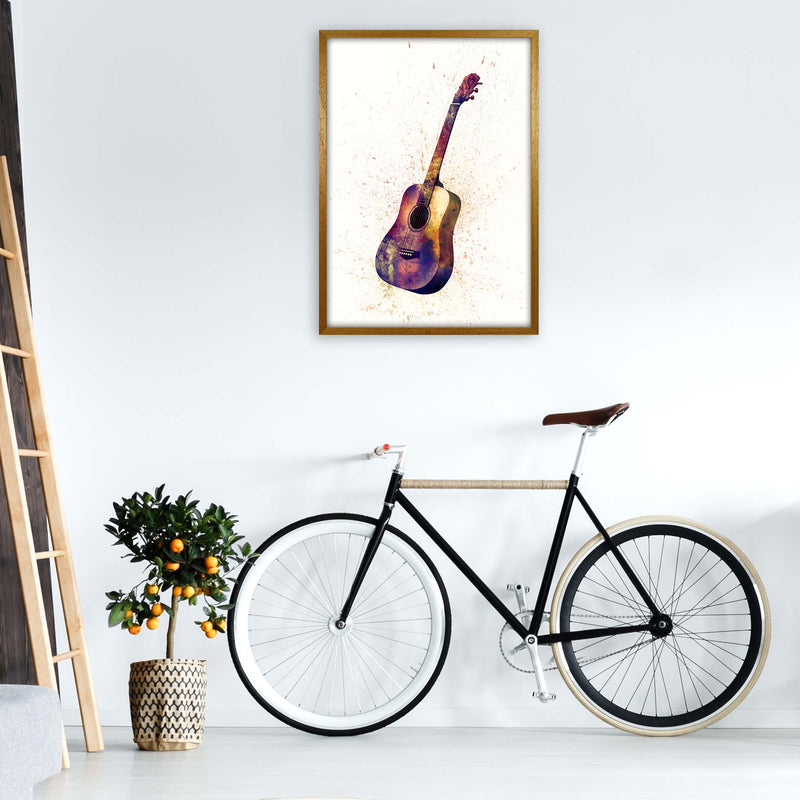 Acoustic Guitar Watercolour  by Michael Tompsett A1 Print Only