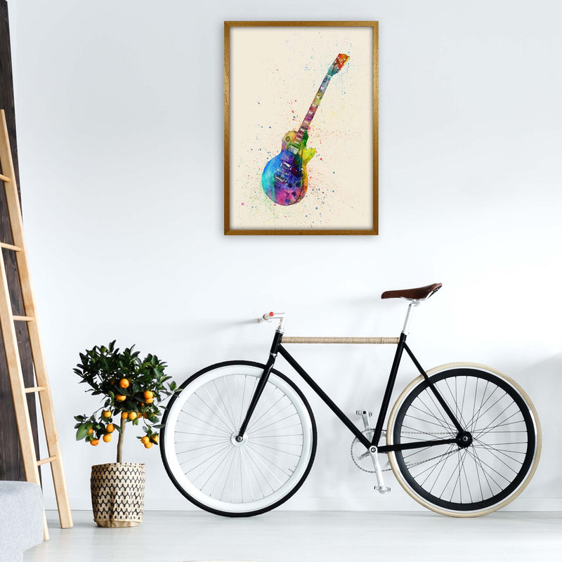 Electric Guitar Watercolour Ii Multi-Colour Print by Michael Tompsett A1 Print Only