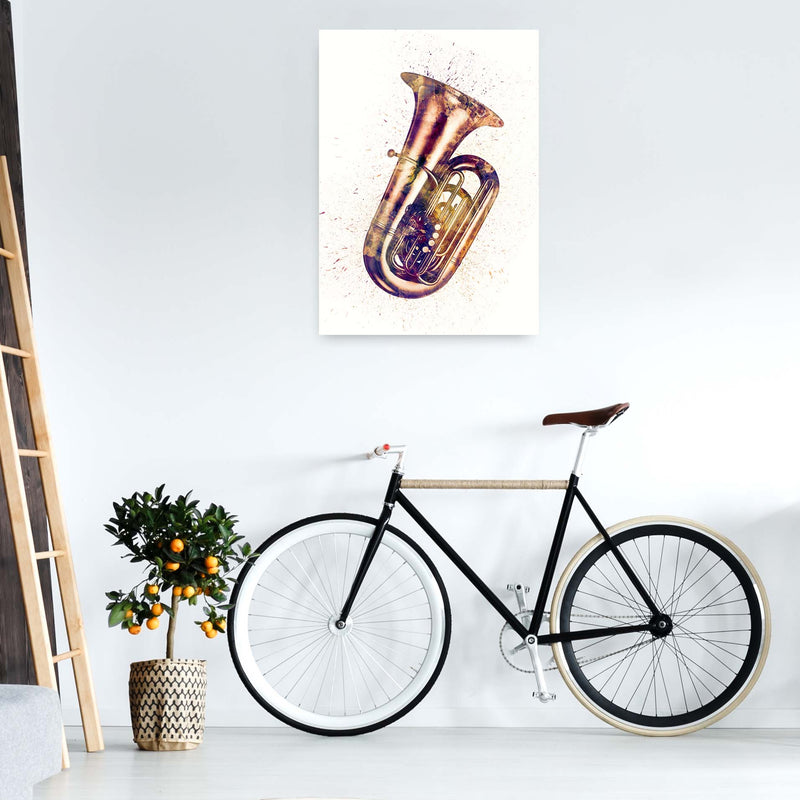 Tuba Watercolour Music Art Print by Michael Tompsett A1 Black Frame