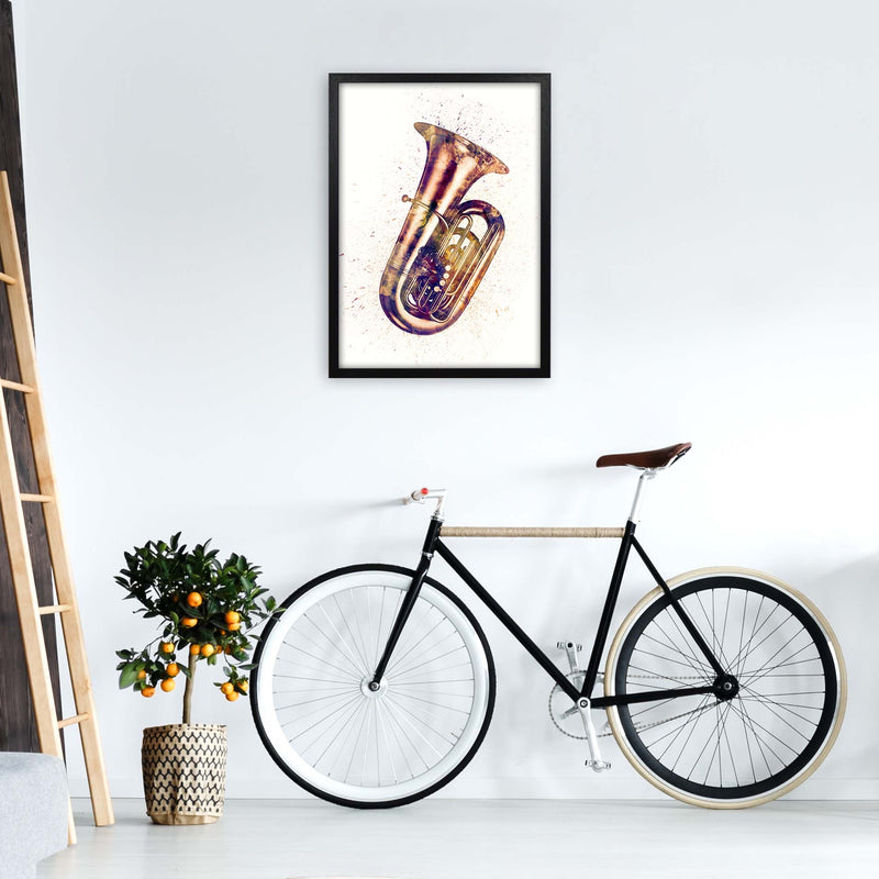 Tuba Watercolour Music Art Print by Michael Tompsett A2 White Frame
