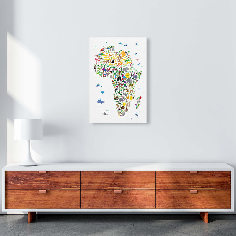Animal Map of Africa Nursery Art Print by Michael Tompsett A2 Canvas