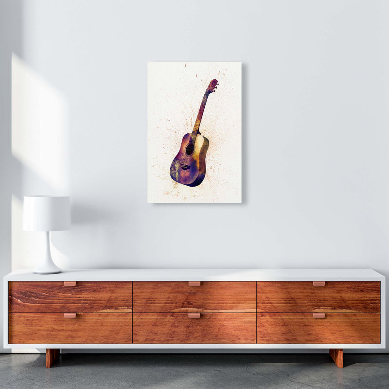 Acoustic Guitar Watercolour  by Michael Tompsett A2 Canvas