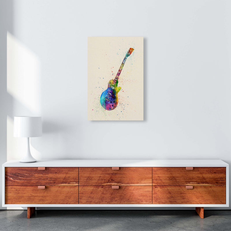Electric Guitar Watercolour Ii Multi-Colour Print by Michael Tompsett A2 Canvas
