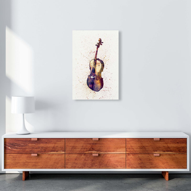 Cello Watercolour Music Art Print by Michael Tompsett A2 Canvas