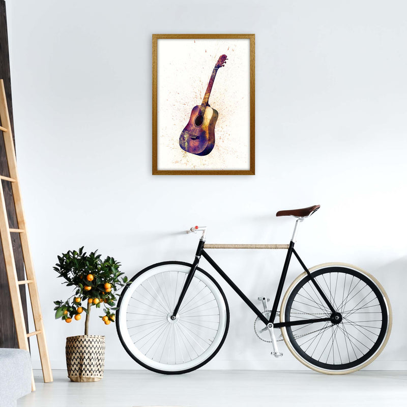 Acoustic Guitar Watercolour  by Michael Tompsett A2 Print Only