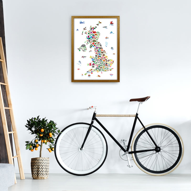 Animal Map of Great Britain Art Print by Michael Tompsett A2 Print Only