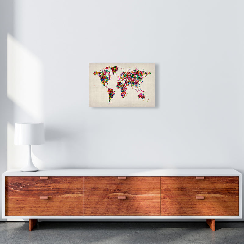Butterfly Map of the World Art Print by Michael Tompsett A3 Canvas