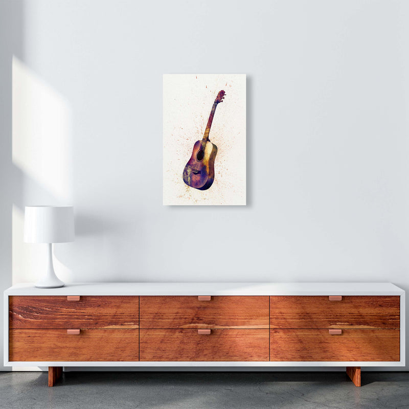 Acoustic Guitar Watercolour  by Michael Tompsett A3 Canvas