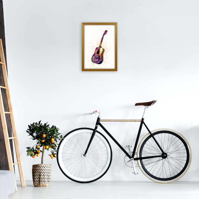 Acoustic Guitar Watercolour  by Michael Tompsett A3 Print Only