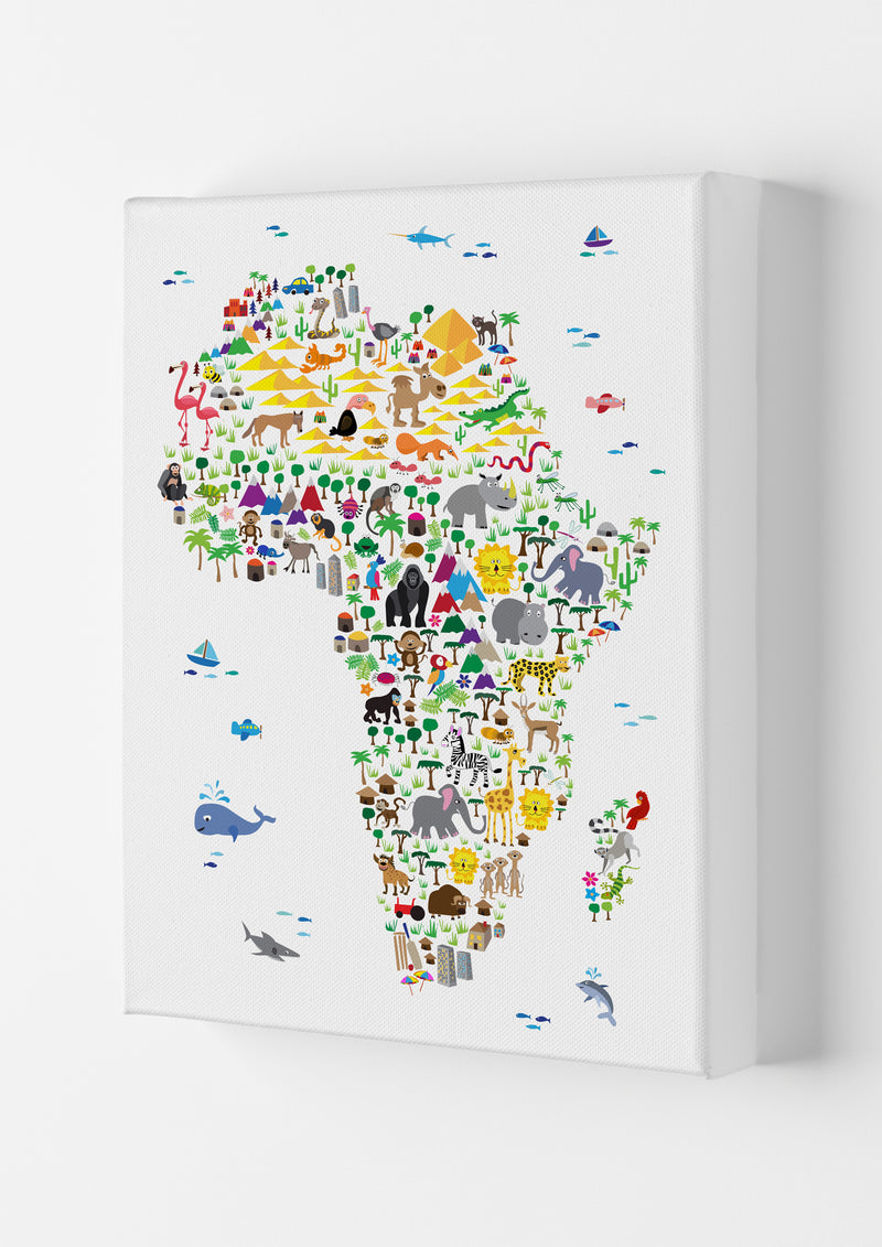 Animal Map of Africa Nursery Art Print by Michael Tompsett Canvas