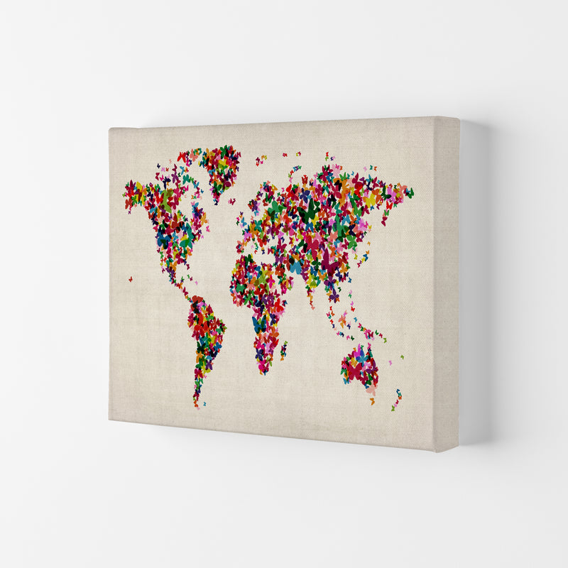 Butterfly Map of the World Art Print by Michael Tompsett Canvas