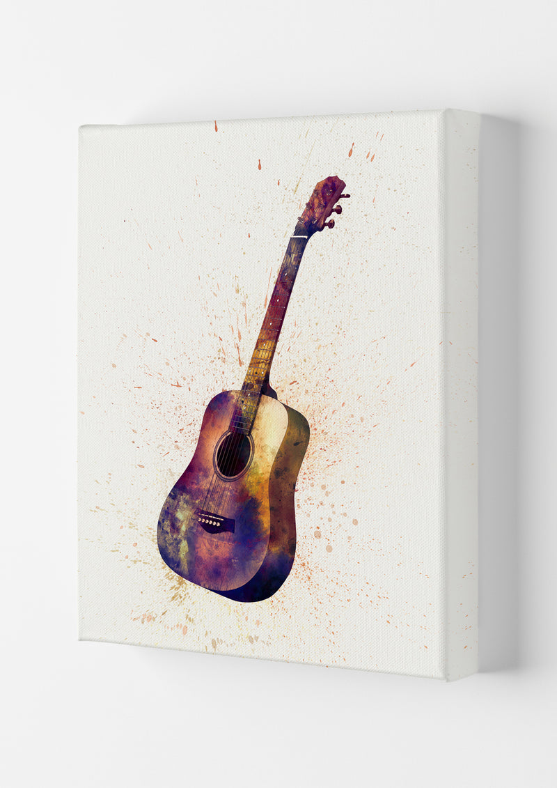 Acoustic Guitar Watercolour  by Michael Tompsett Canvas