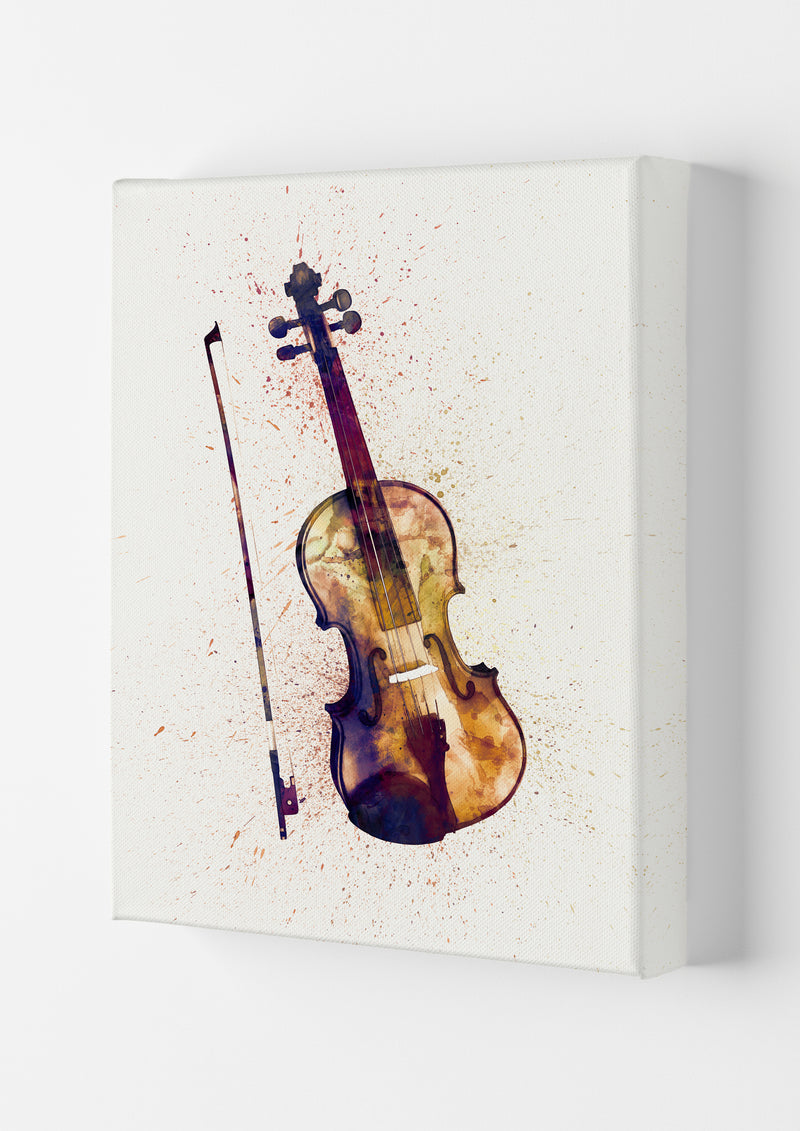 Violin Watercolour Print by Michael Tompsett Canvas
