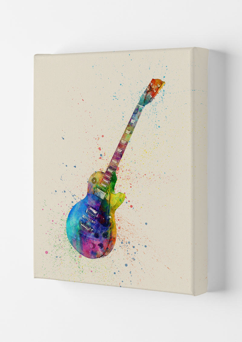 Electric Guitar Watercolour Ii Multi-Colour Print by Michael Tompsett Canvas