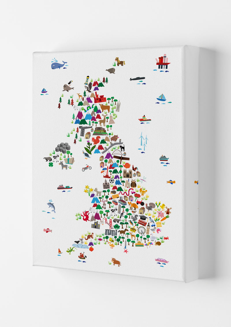 Animal Map of Great Britain Art Print by Michael Tompsett Canvas
