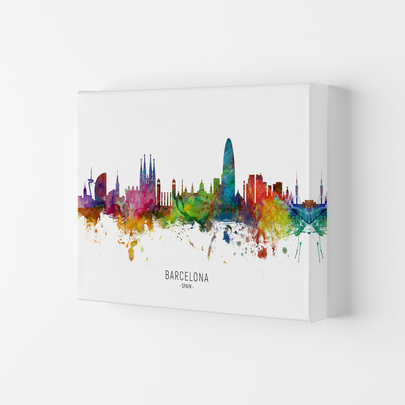 Barcelona Spain Skyline Art Print by Michael Tompsett Canvas