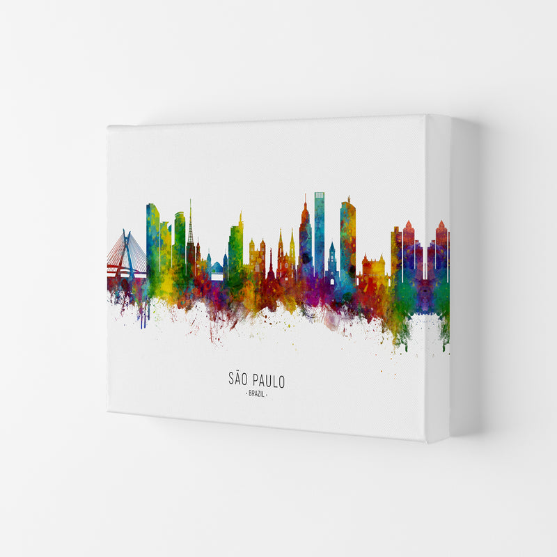 Sao Paulo Brazil Skyline Art Print by Michael Tompsett Canvas