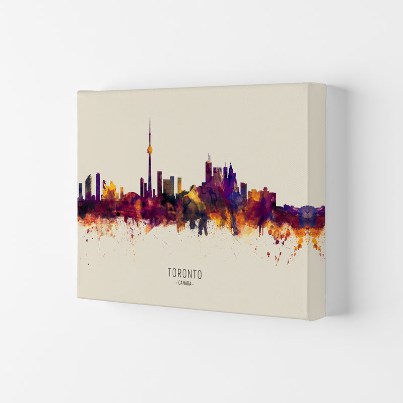 Toronto Canada Skyline Autumn City Name Art Print by Michael Tompsett Canvas