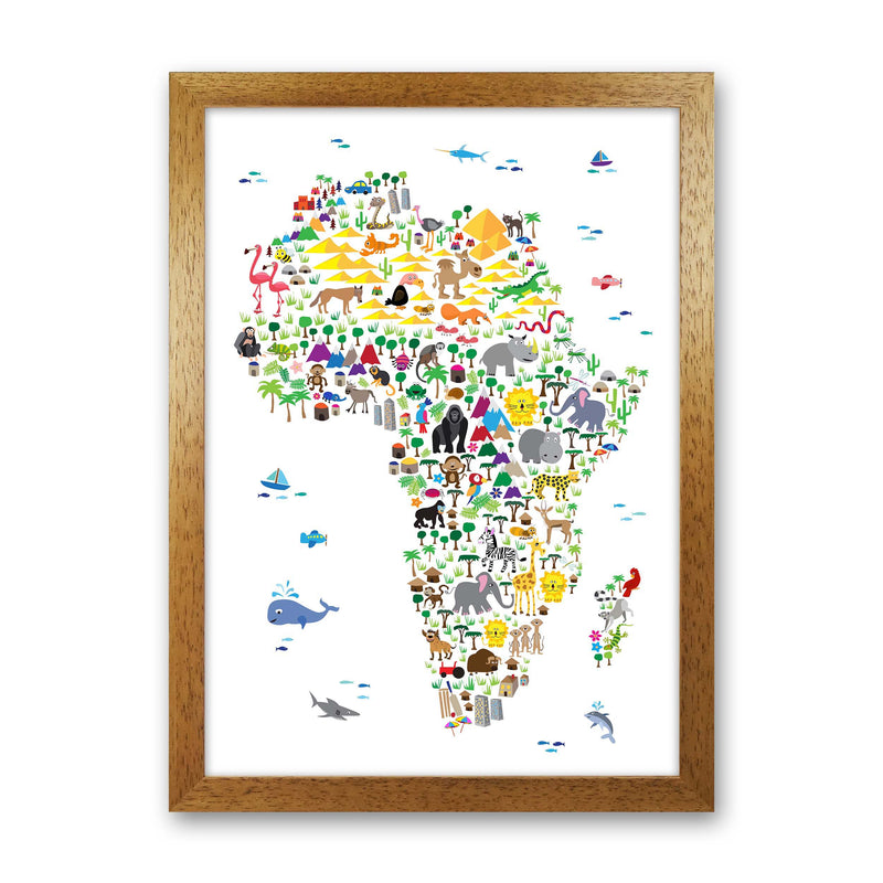 Animal Map of Africa Nursery Art Print by Michael Tompsett Oak Grain
