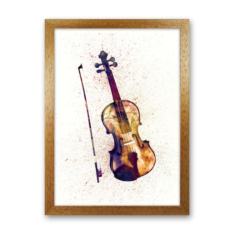Violin Watercolour Print by Michael Tompsett Oak Grain