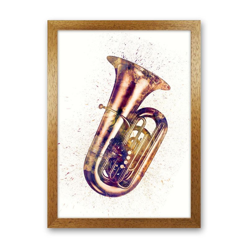 Tuba Watercolour Music Art Print by Michael Tompsett Oak Grain