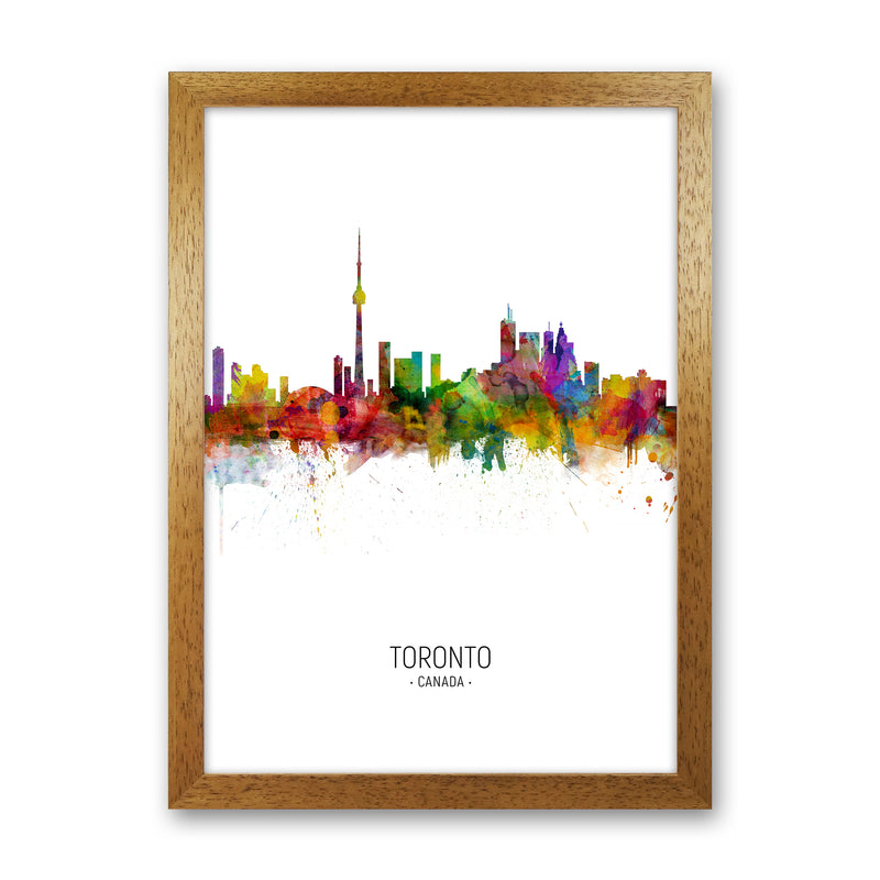Toronto Canada Skyline Portrait Art Print by Michael Tompsett Oak Grain