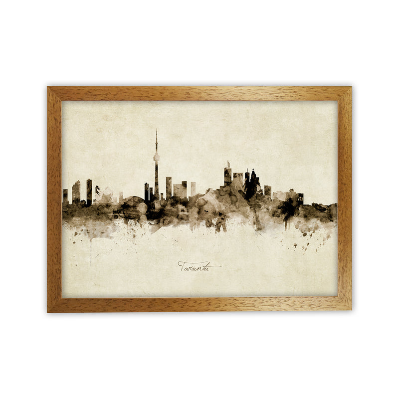 Toronto Canada Skyline Vintage Art Print by Michael Tompsett Oak Grain