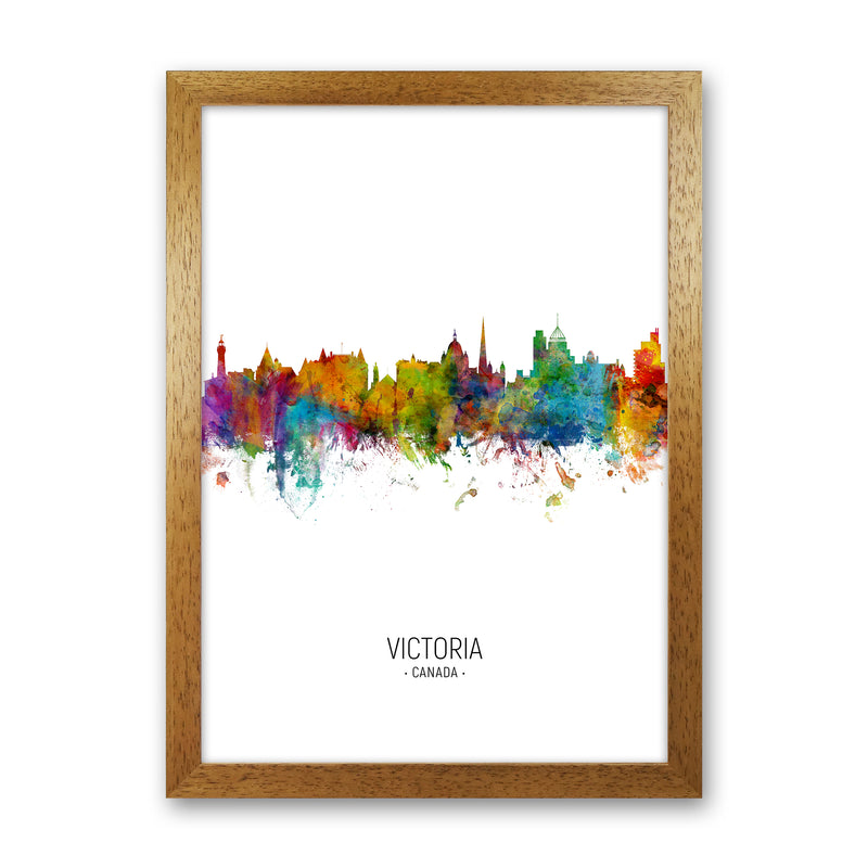 Victoria Canada Skyline Portrait Art Print by Michael Tompsett Oak Grain