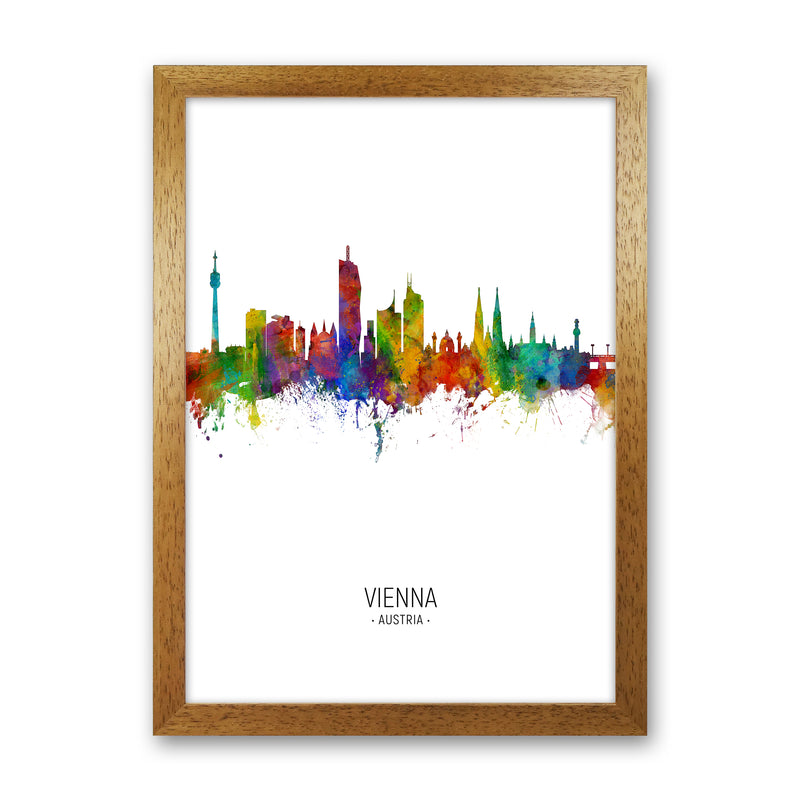 Vienna Austria Skyline Portrait Art Print by Michael Tompsett Oak Grain