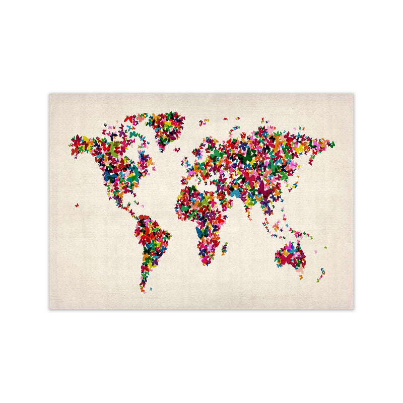 Butterfly Map of the World Art Print by Michael Tompsett Print Only