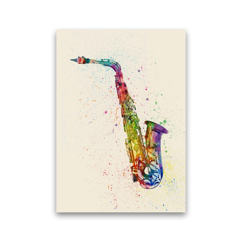 Saxophone Watercolour Multi-Colour Print by Michael Tompsett Print Only
