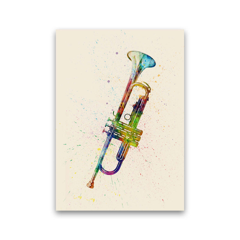 Trumpet Watercolour Multi-Colour Print by Michael Tompsett Print Only