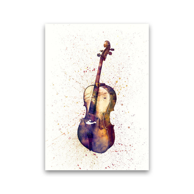 Cello Watercolour Music Art Print by Michael Tompsett Print Only