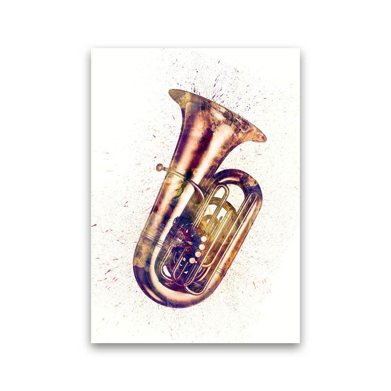 Tuba Watercolour Music Art Print by Michael Tompsett Print Only