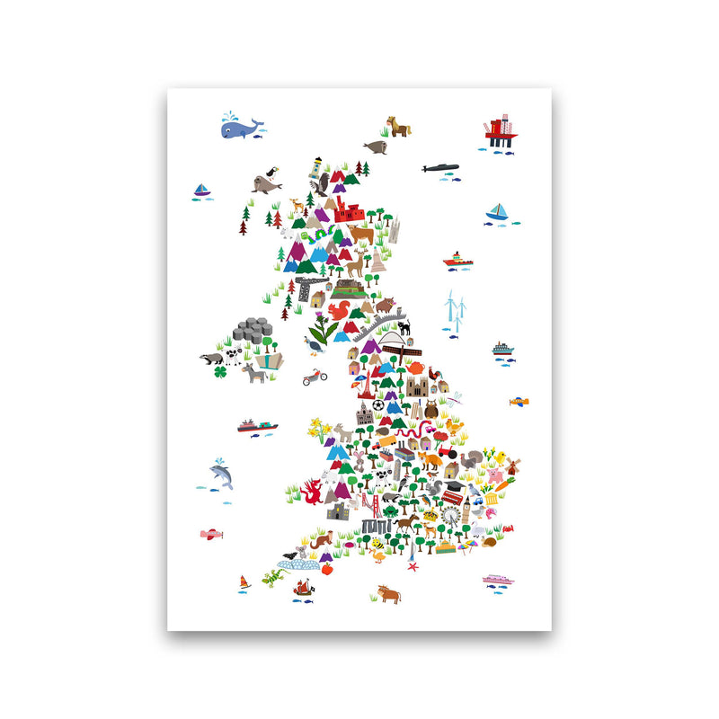 Animal Map of Great Britain Art Print by Michael Tompsett Print Only