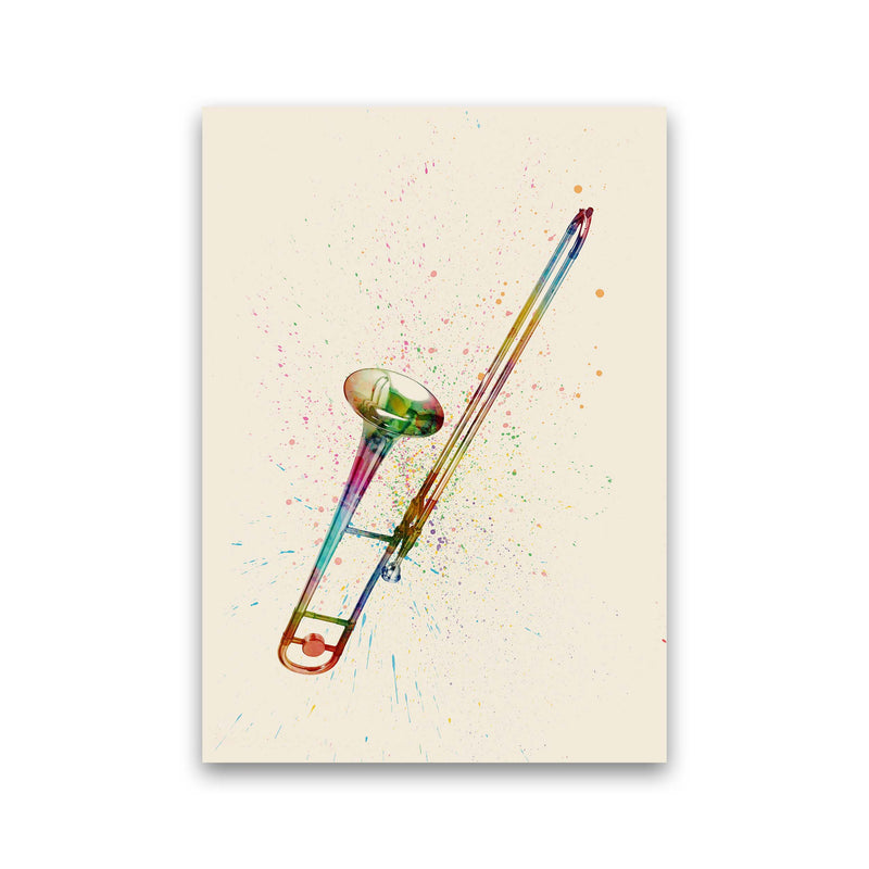 Trombone Watercolour Multi-Colour Print by Michael Tompsett Print Only