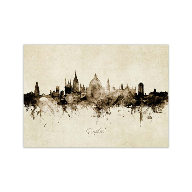 Oxford England Skyline Vintage  Art Print by Michael Tompsett Print Only
