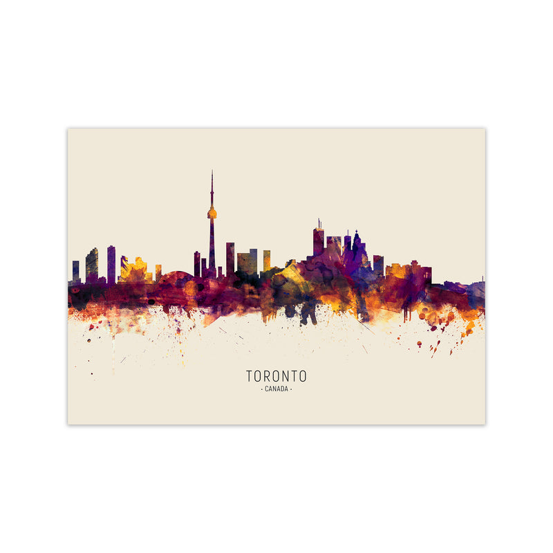 Toronto Canada Skyline Autumn City Name Art Print by Michael Tompsett Print Only
