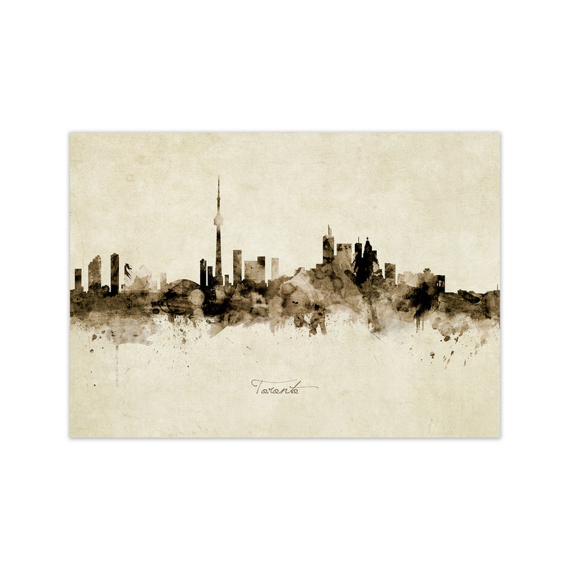 Toronto Canada Skyline Vintage Art Print by Michael Tompsett Print Only