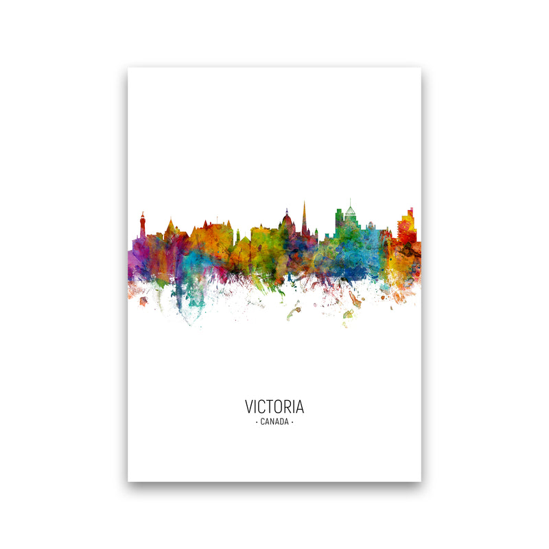 Victoria Canada Skyline Portrait Art Print by Michael Tompsett Print Only