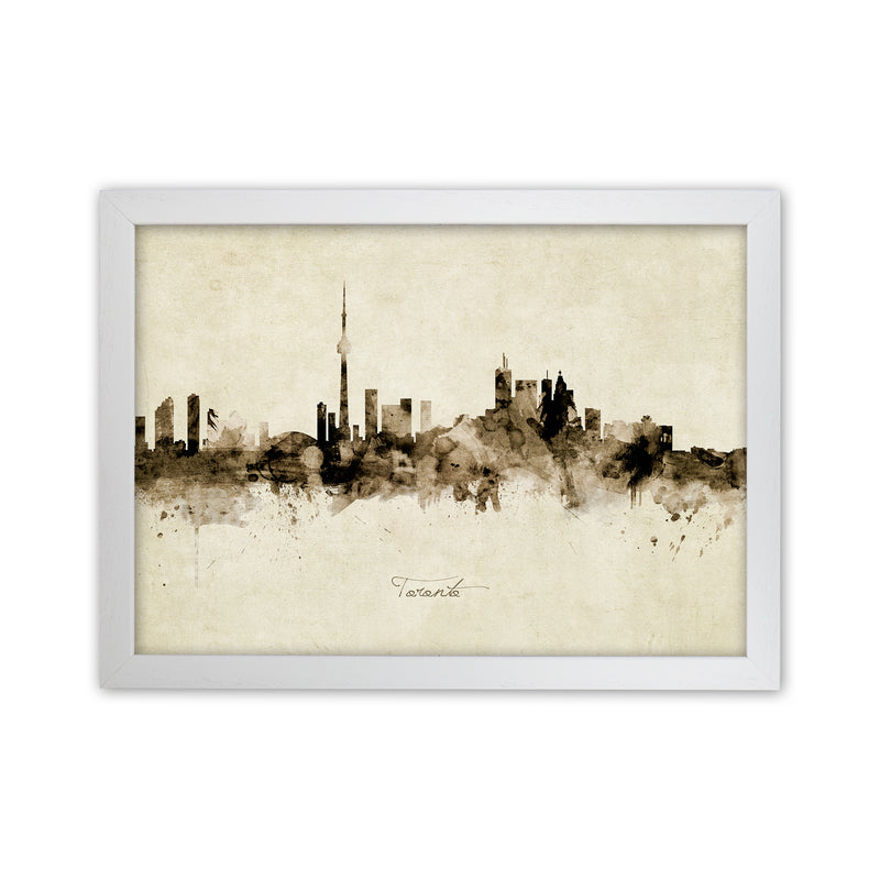 Toronto Canada Skyline Vintage Art Print by Michael Tompsett White Grain