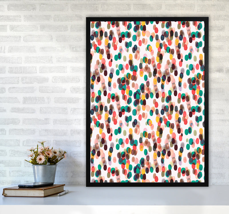 Relaxing Tropical Dots Abstract Art Print by Ninola Design A1 White Frame
