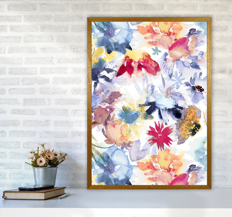 Watercolor Spring Memories Multicolored Abstract Art Print by Ninola Design A1 Print Only