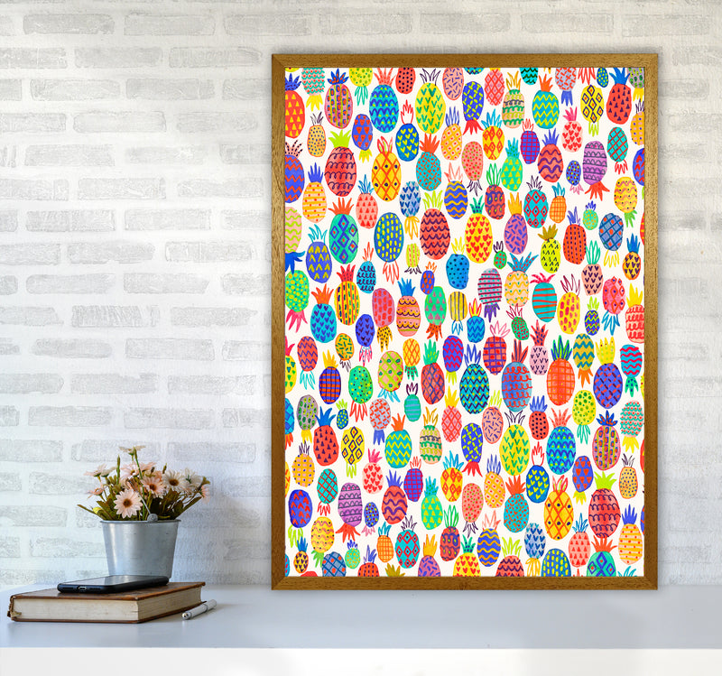 Cute Pineapples Abstract Art Print by Ninola Design A1 Print Only