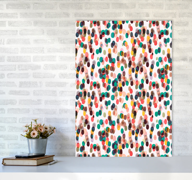 Relaxing Tropical Dots Abstract Art Print by Ninola Design A1 Black Frame