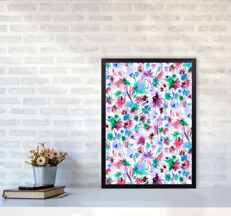 Abstract Jungle Colors Abstract Art Print by Ninola Design A2 White Frame