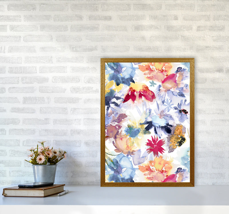 Watercolor Spring Memories Multicolored Abstract Art Print by Ninola Design A2 Print Only