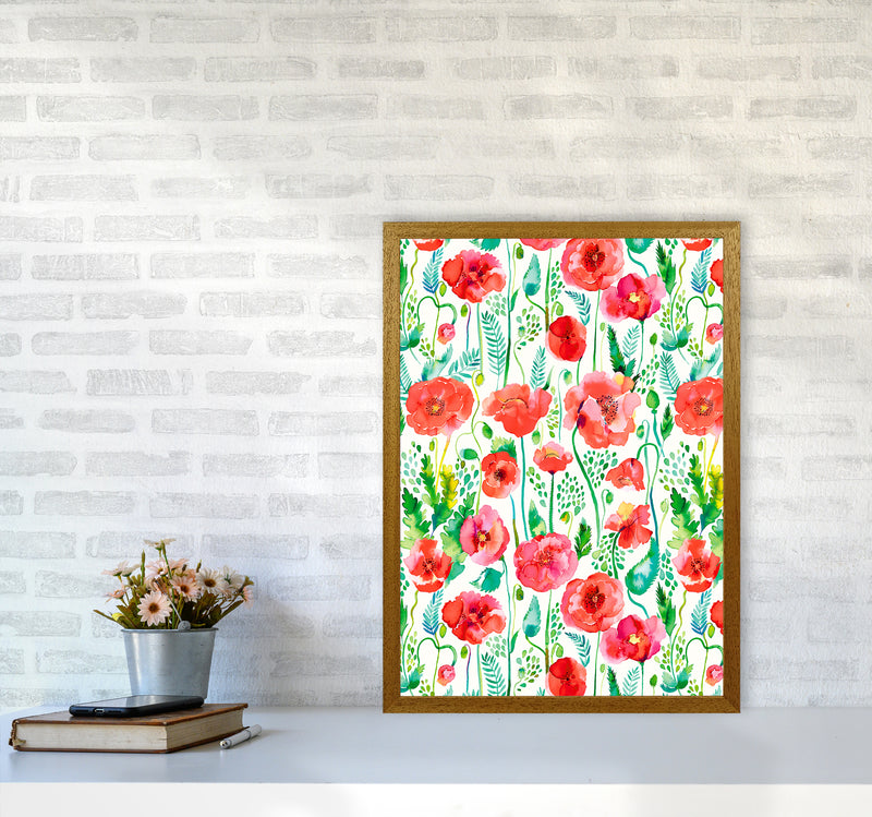Poppies Red Abstract Art Print by Ninola Design A2 Print Only